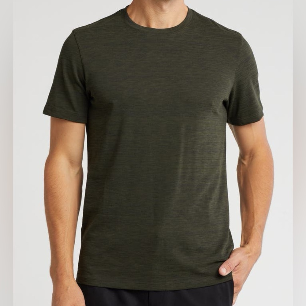 Theory Claey Slub Green Blend Tee Shirt